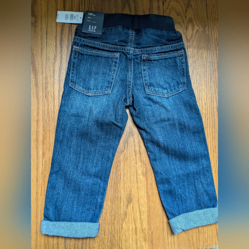 NWT Gap Toddler Denim Joggers Elastic Waist 3T